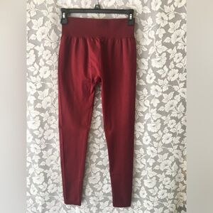 Red stretch leggings one size